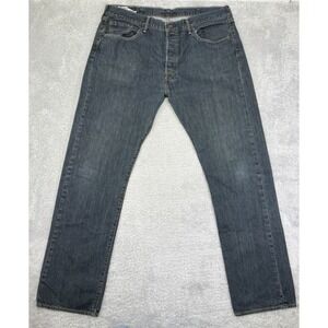 Levis 501 Jeans Mens Size 38x33 (38x33) Blue Button Fly Straight Leg Denim Pants